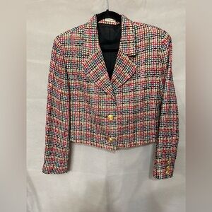 Tweed Blazer with Gold Buttons